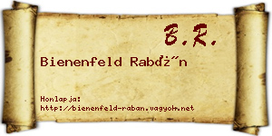 Bienenfeld Rabán névjegykártya